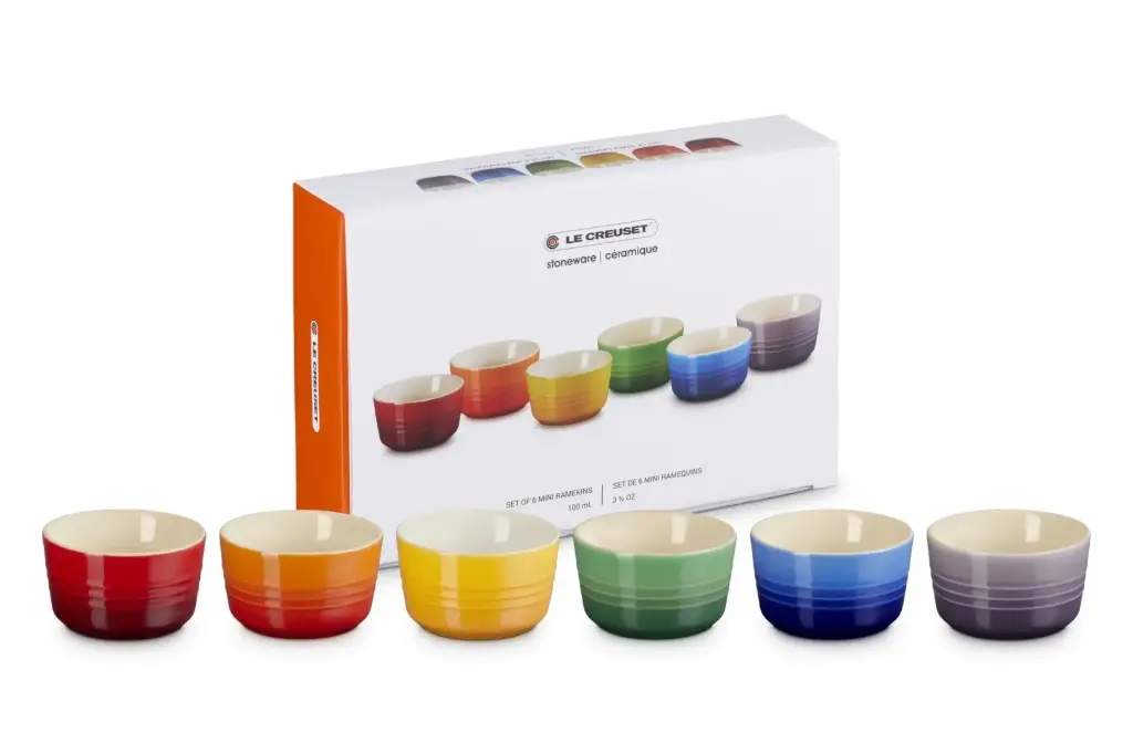 Set de 6 mini ramequins Arc en Ciel