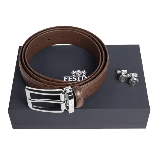 [FPBM221B] Parure Festina (boutons de manchette & ceinture)